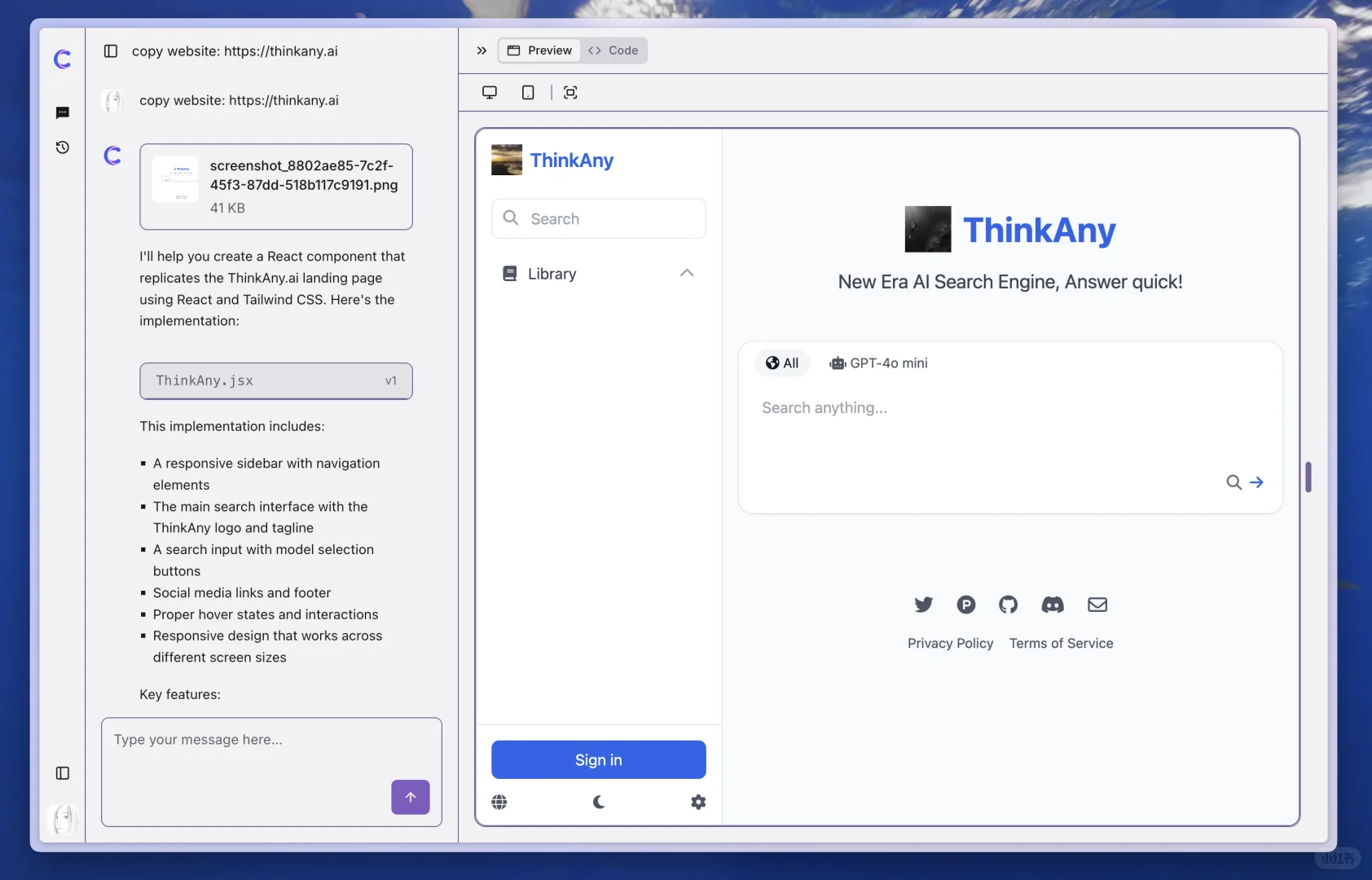 AI 生成代码实时预览方案