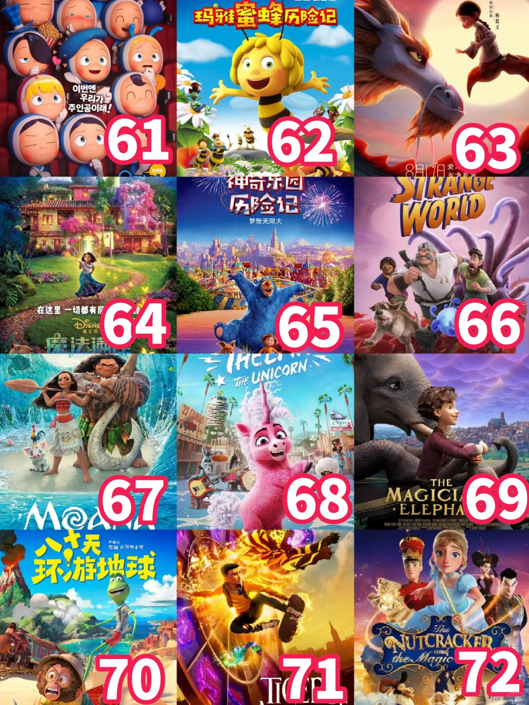 🔥强烈推荐‼️🥳72部超高人气动画电影