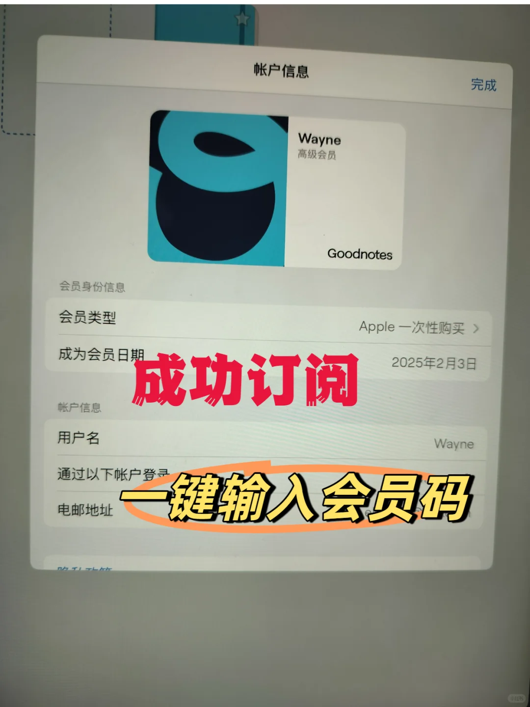 终于我的goodnotes6永久免费了