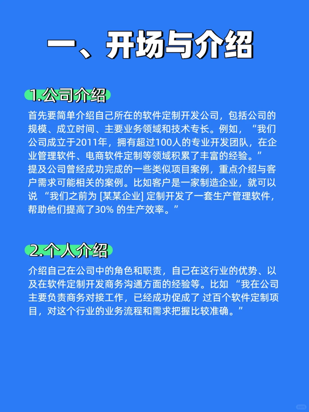 软件定制商务话术方案