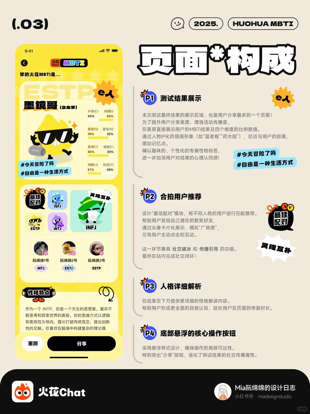 原创案例 | 火花App「MBTI测试」结果页设计