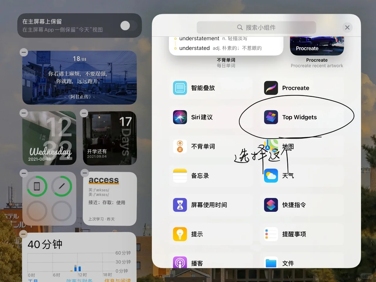 iPad小组件丨top widgets也太好用了吧