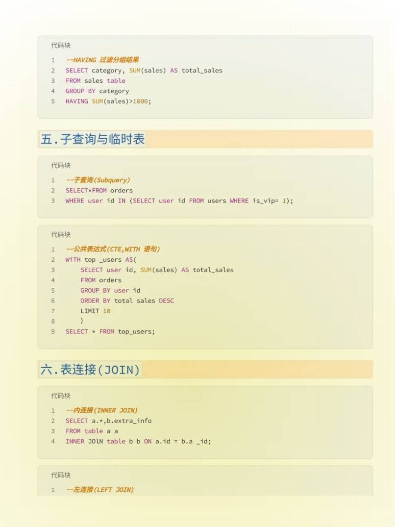 SQL取数无非就这14段代码背完就厉害了