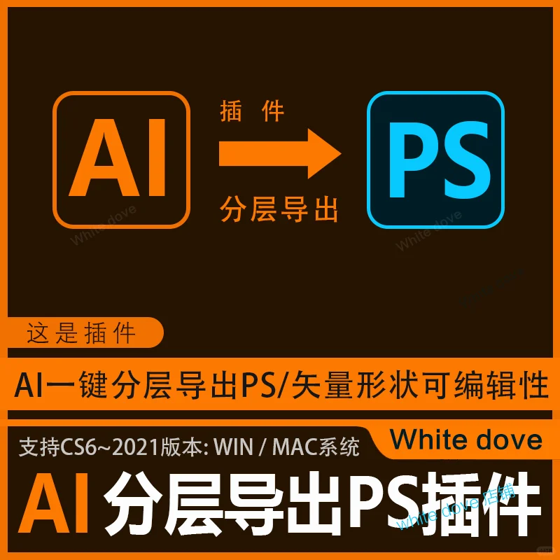 AI插件导出PS图层分层文件保留矢量形状编辑
