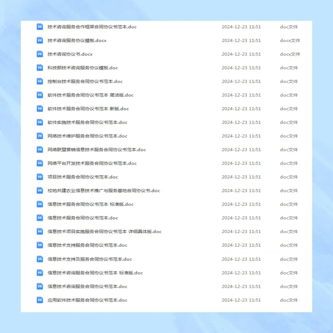 技术服务类合同范本it软件开发咨询协议模板