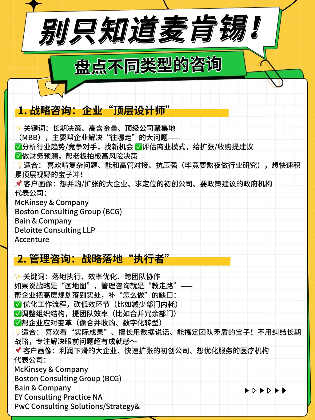 别只知道麦肯锡❗️看看哪种咨询更适合你
