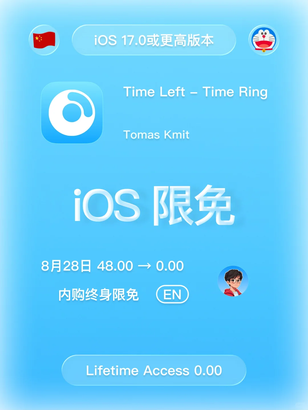iOS 限免 - 倒计时 时间环