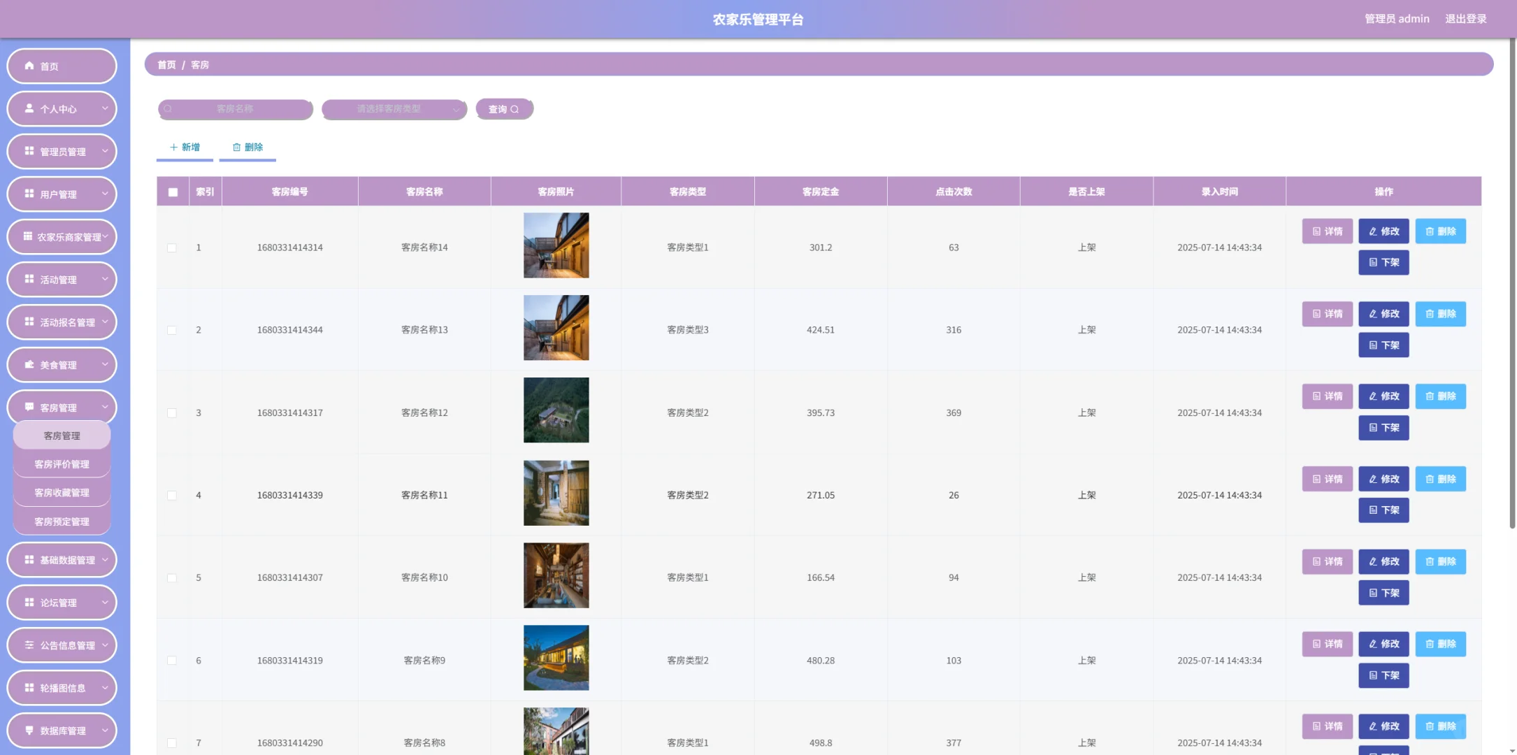 基于SSM框架的农家乐信息平台系统源码