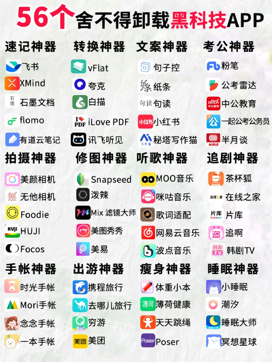 吐血整理🔥56个舍不得卸载的黑科技app❗