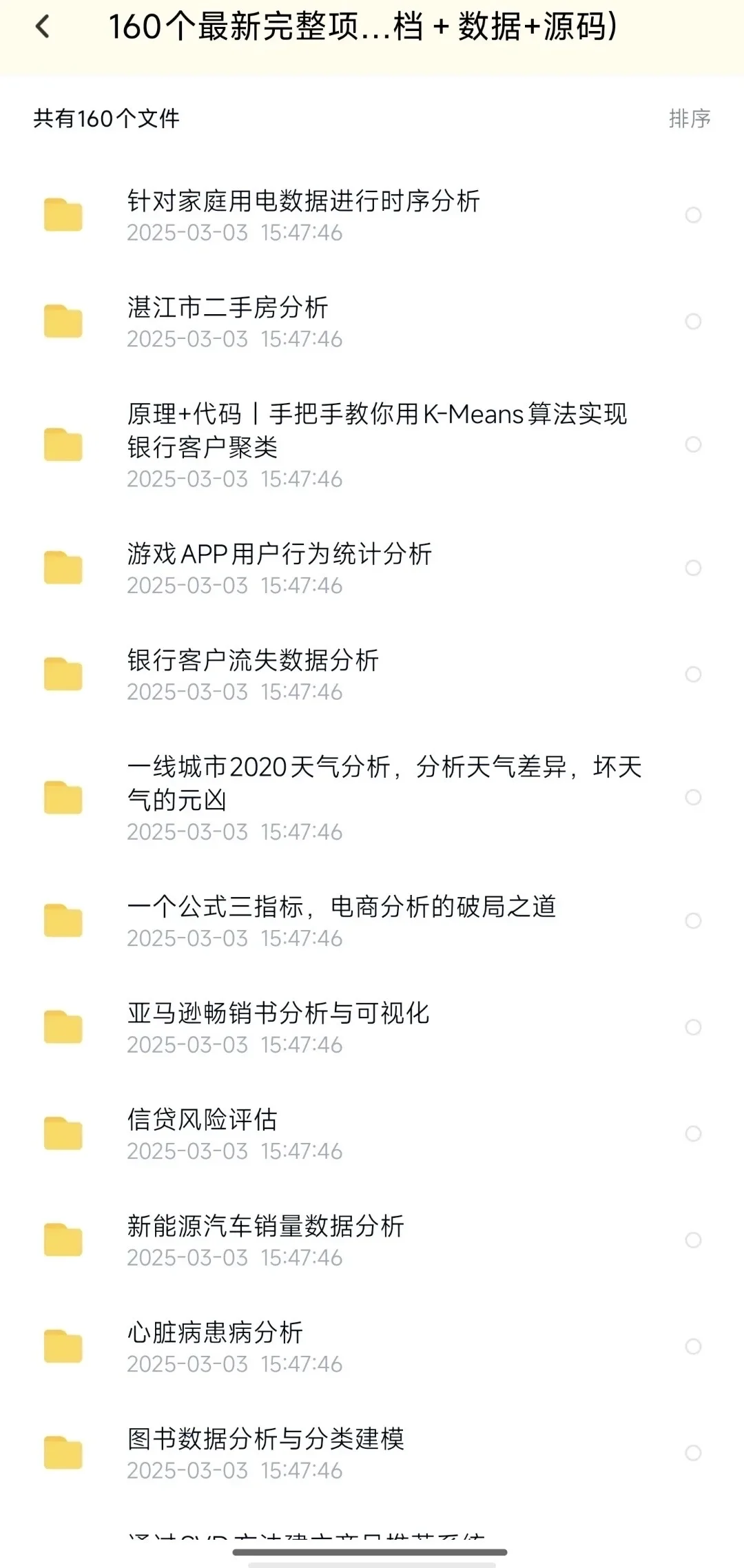 最新160个项目（源码+文档）