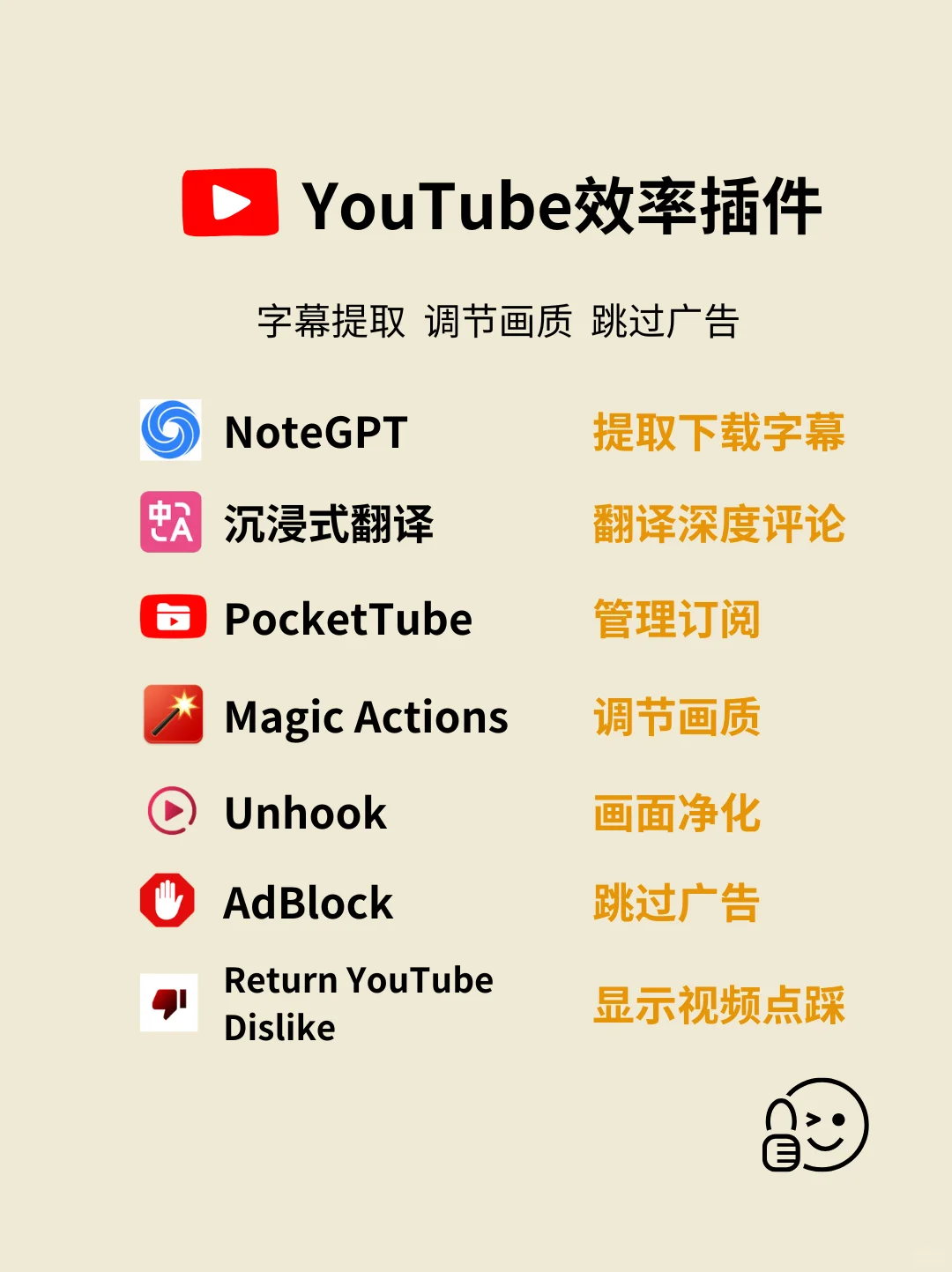 分享几款油管效率插件