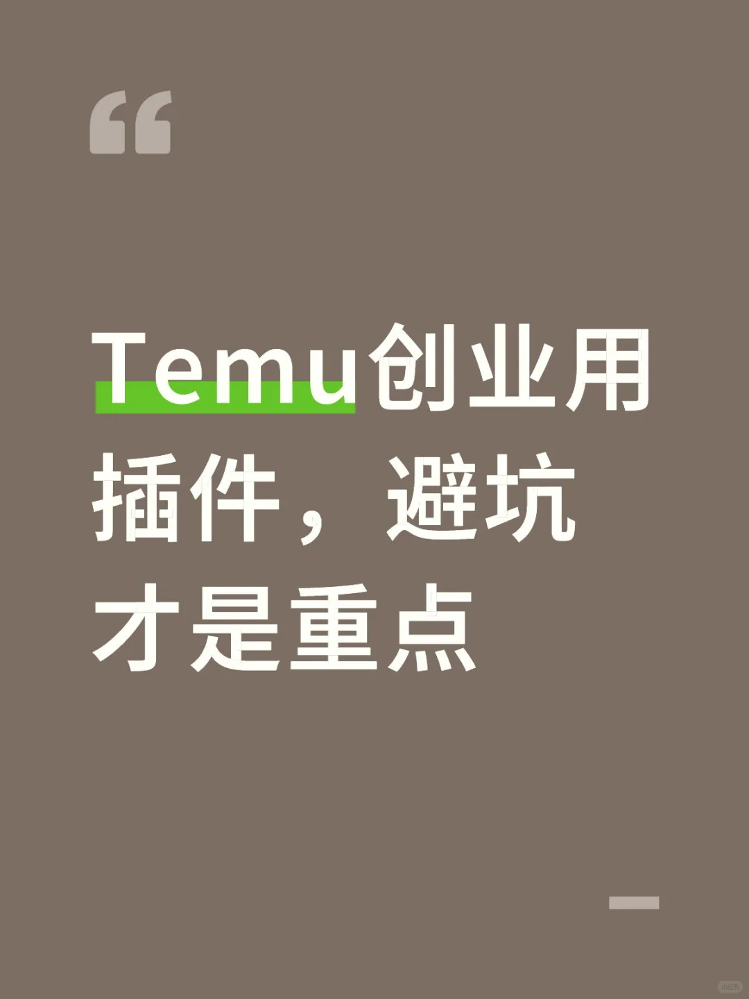 Temu创业用插件，避坑才是重点