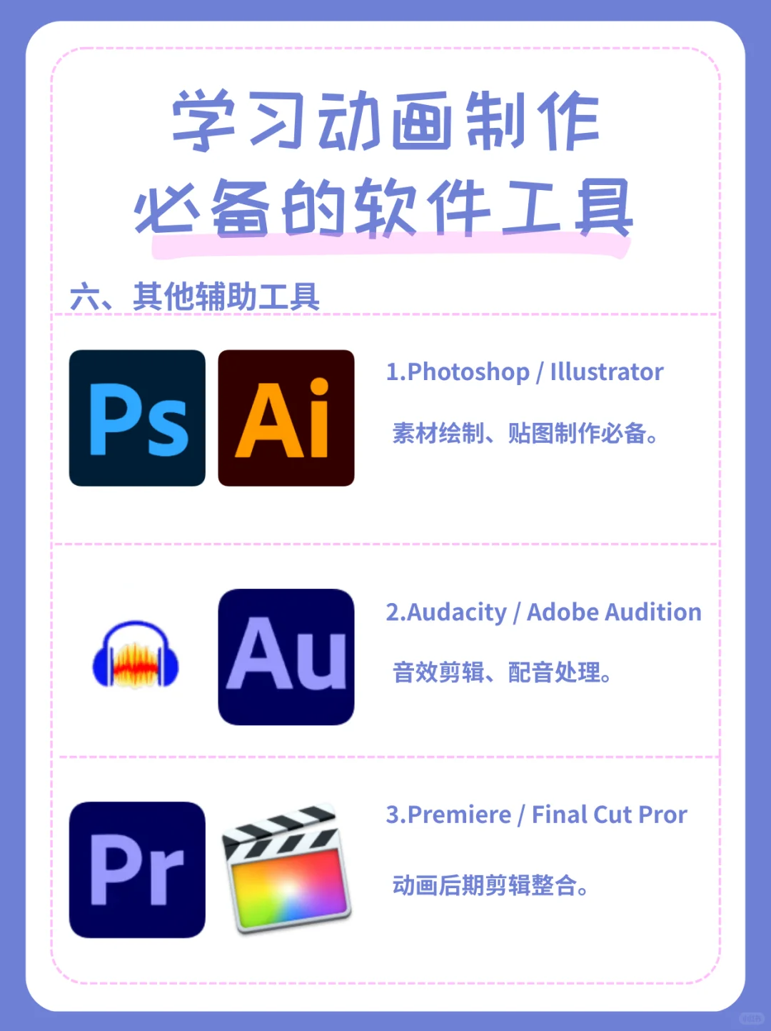 学习动画制作必备软件工具清单汇总❗️❗️