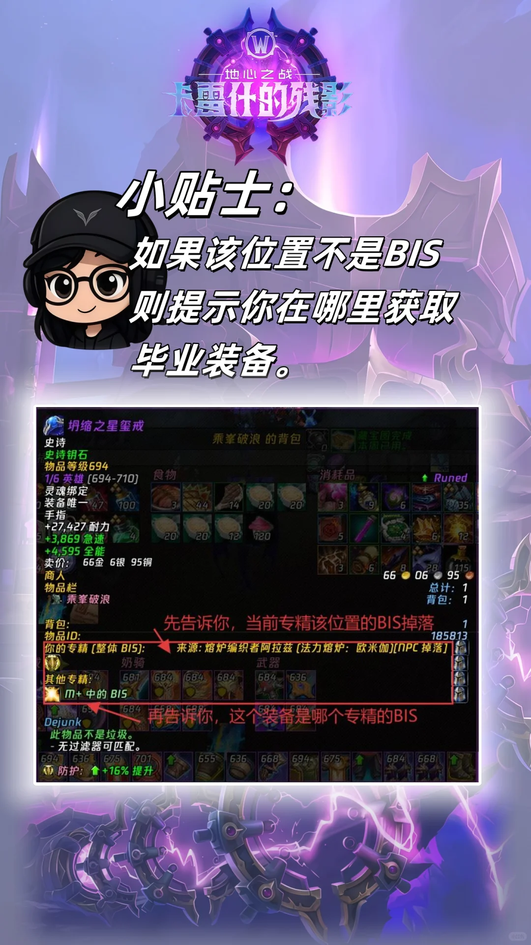 超强bis装备提示插件，新手必备！