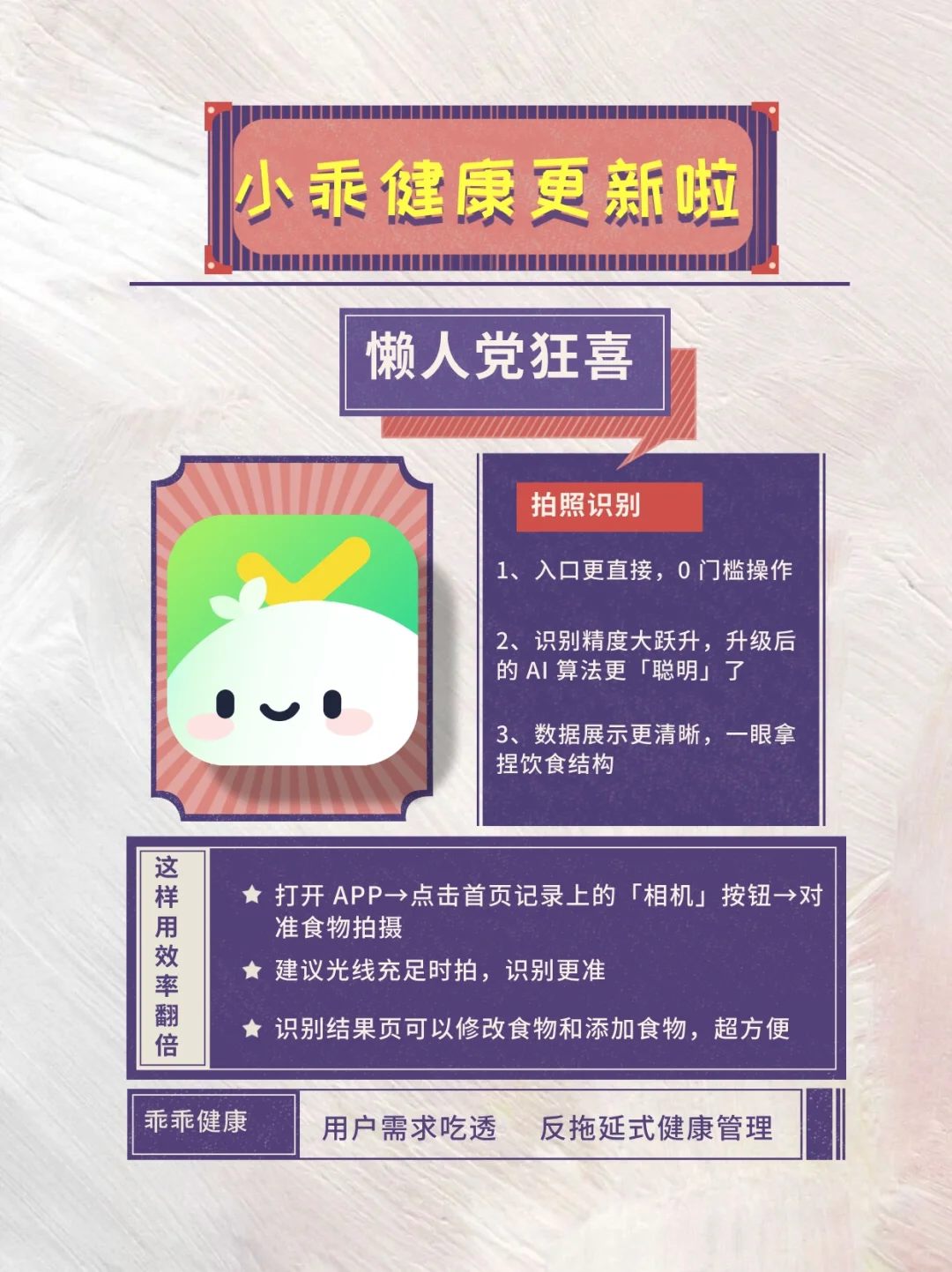 小乖健康更新！拍照识热量功能超省心