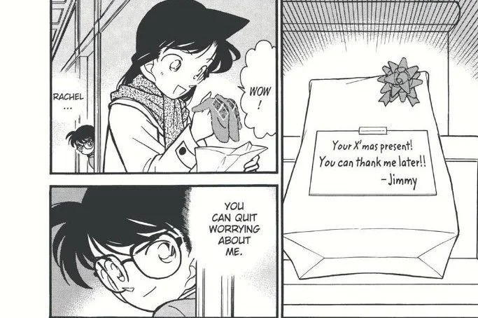 柯南M28海报细节！小兰戴的手套是新一送的