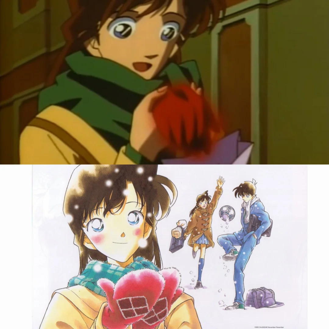 柯南M28海报细节！小兰戴的手套是新一送的