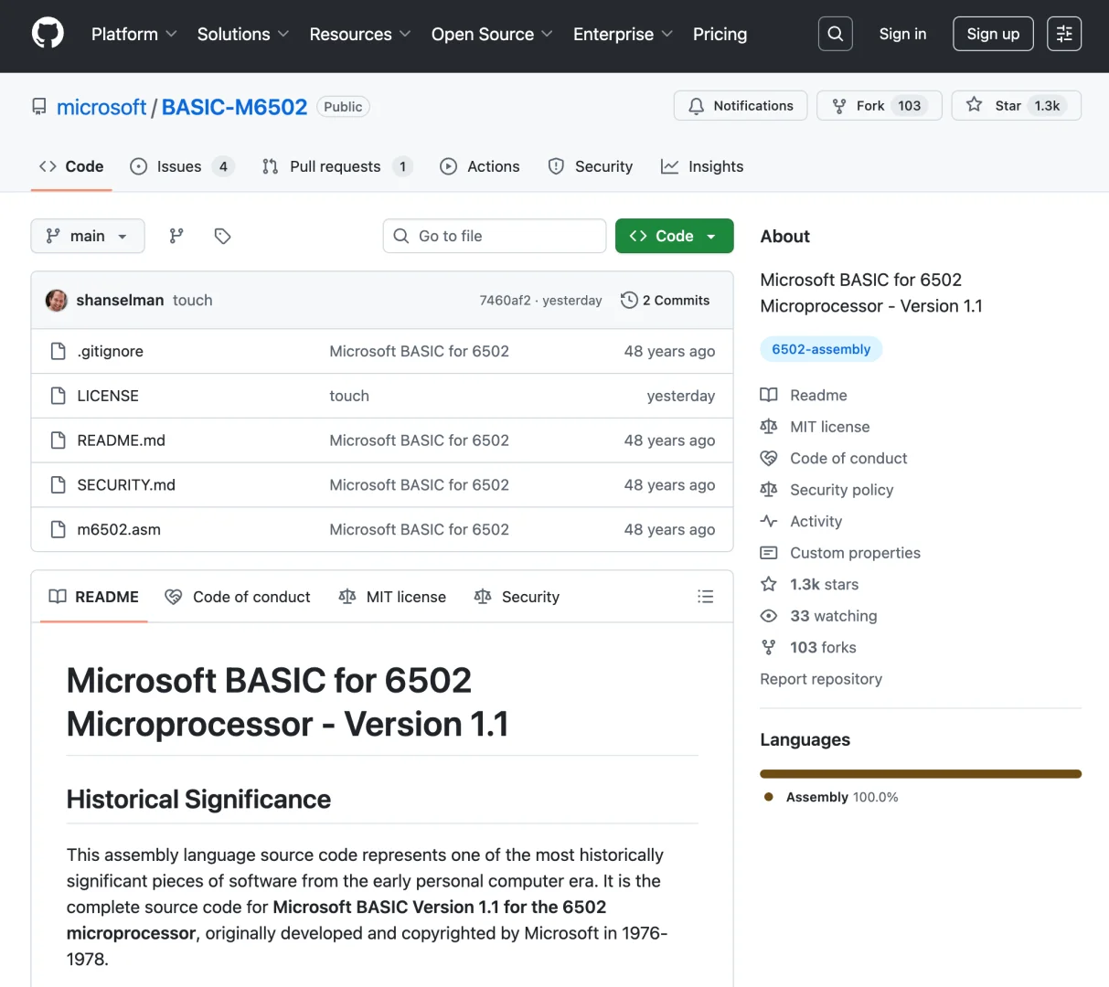 盖茨近50年前的BASIC源码，被微软开源了