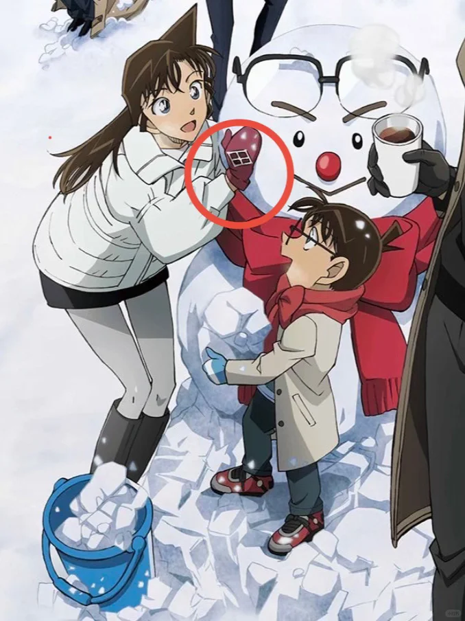 柯南M28海报细节！小兰戴的手套是新一送的