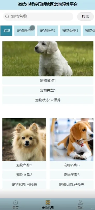 JAVA 基于微信小程序的宠物领养系统源码