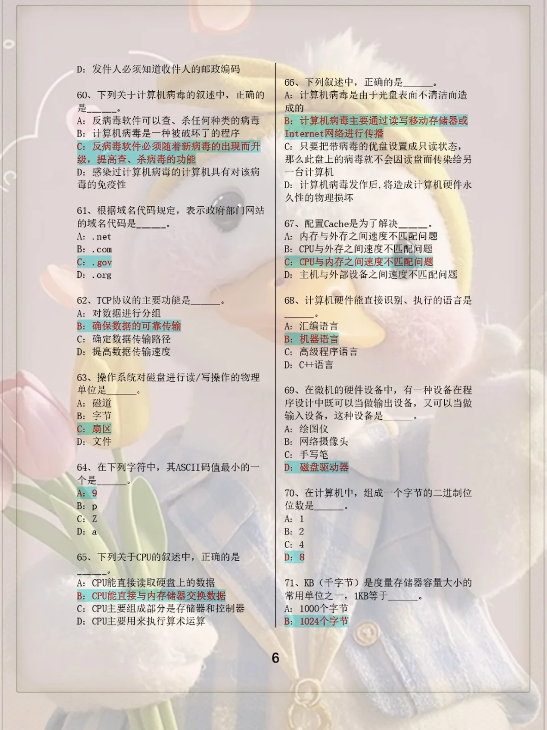 9月计算机一级，无非这13页，5天背完（差生版