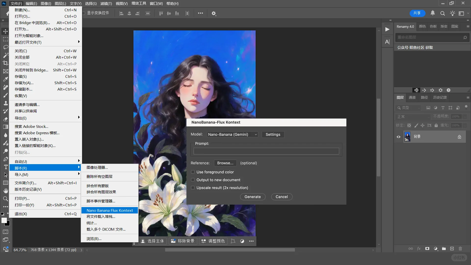 免费分享Nano Banana Flux Kontext PS插件