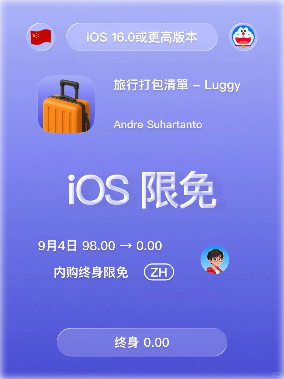 iOS 限免 - 旅行打包清单