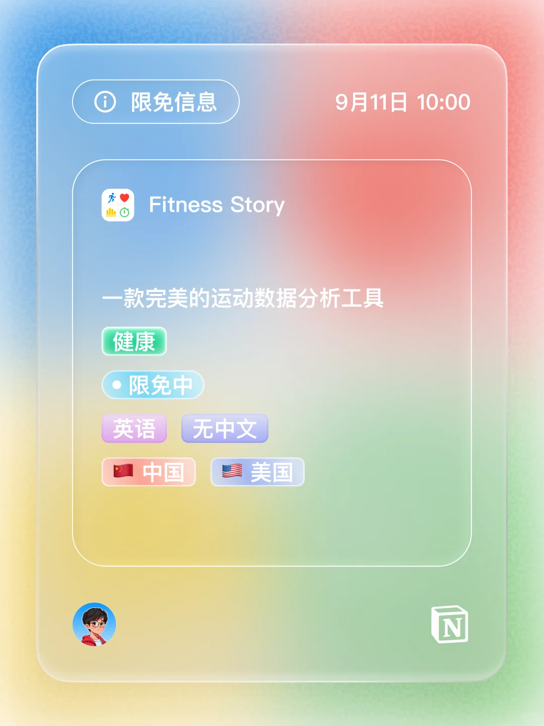 iOS 限免 - 健身数据仪表盘