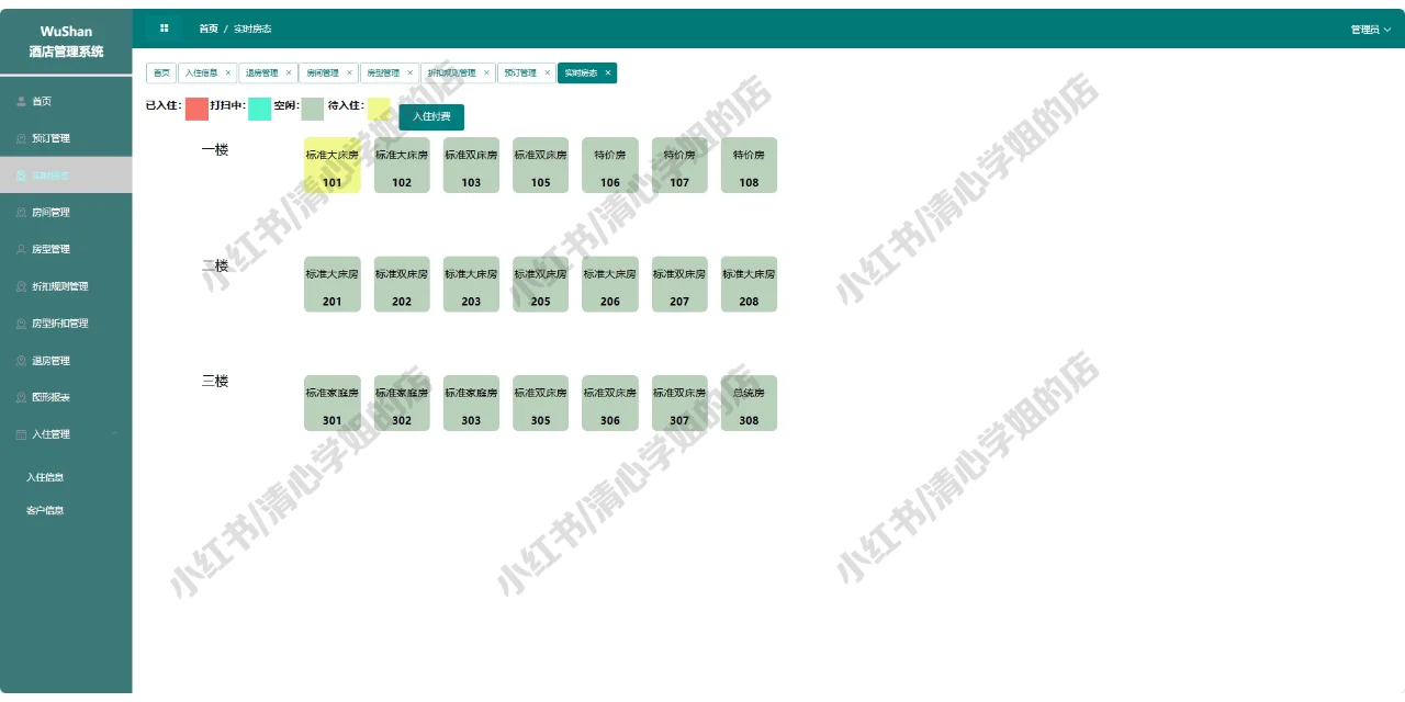 SpringBoot+Vue酒店预约系统web源码mysql