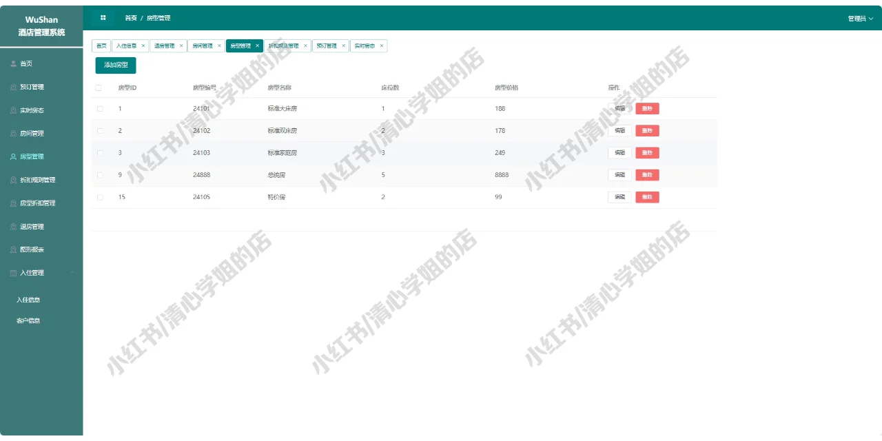 SpringBoot+Vue酒店预约系统web源码mysql