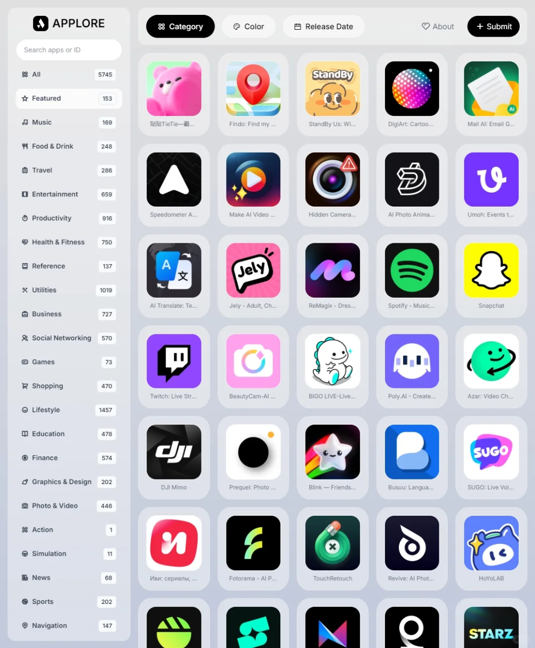 📱APPLORE：探索应用图标设计灵感的网站