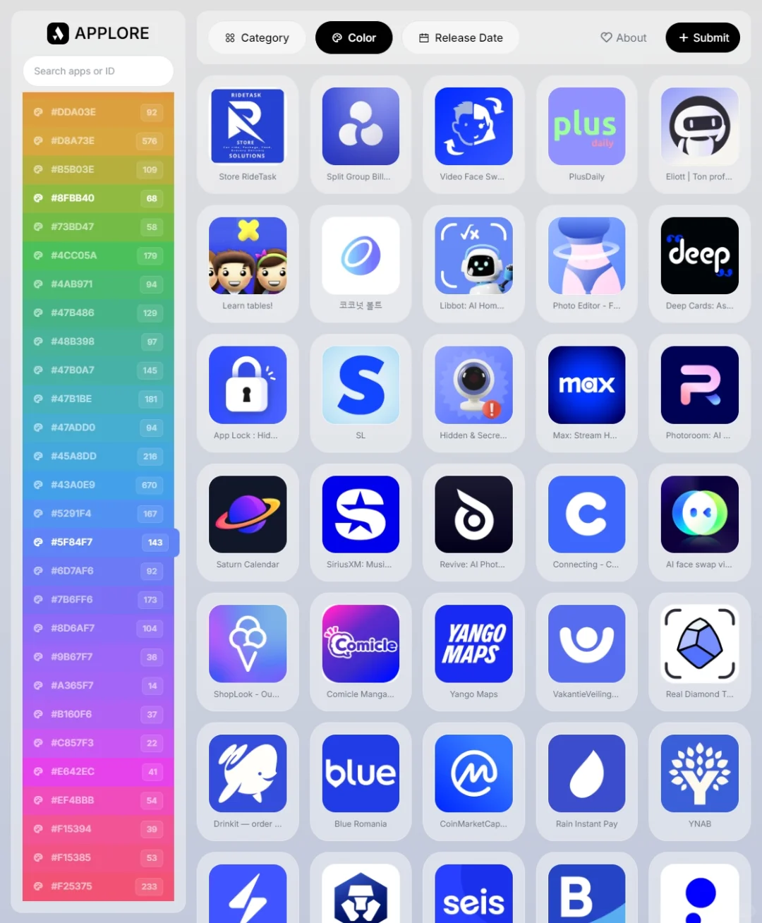 📱APPLORE：探索应用图标设计灵感的网站
