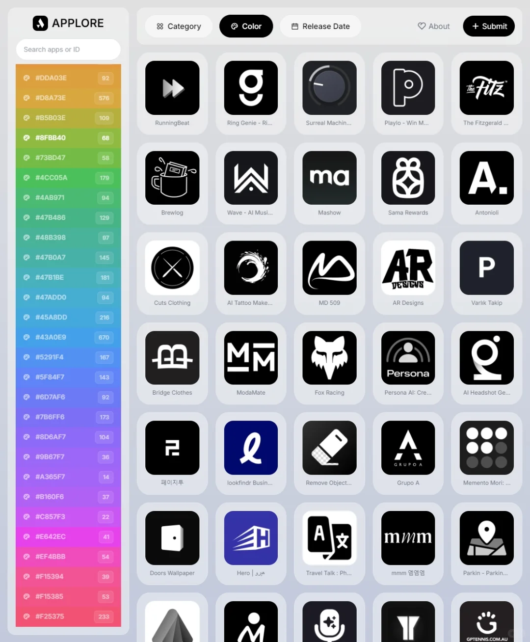 📱APPLORE：探索应用图标设计灵感的网站