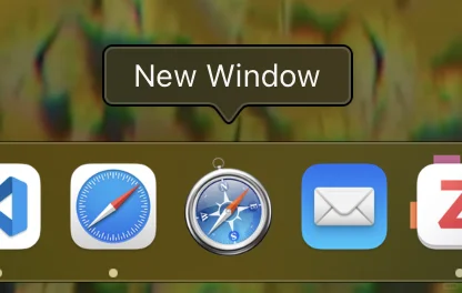 在程序坞中一键打开Safari新窗口