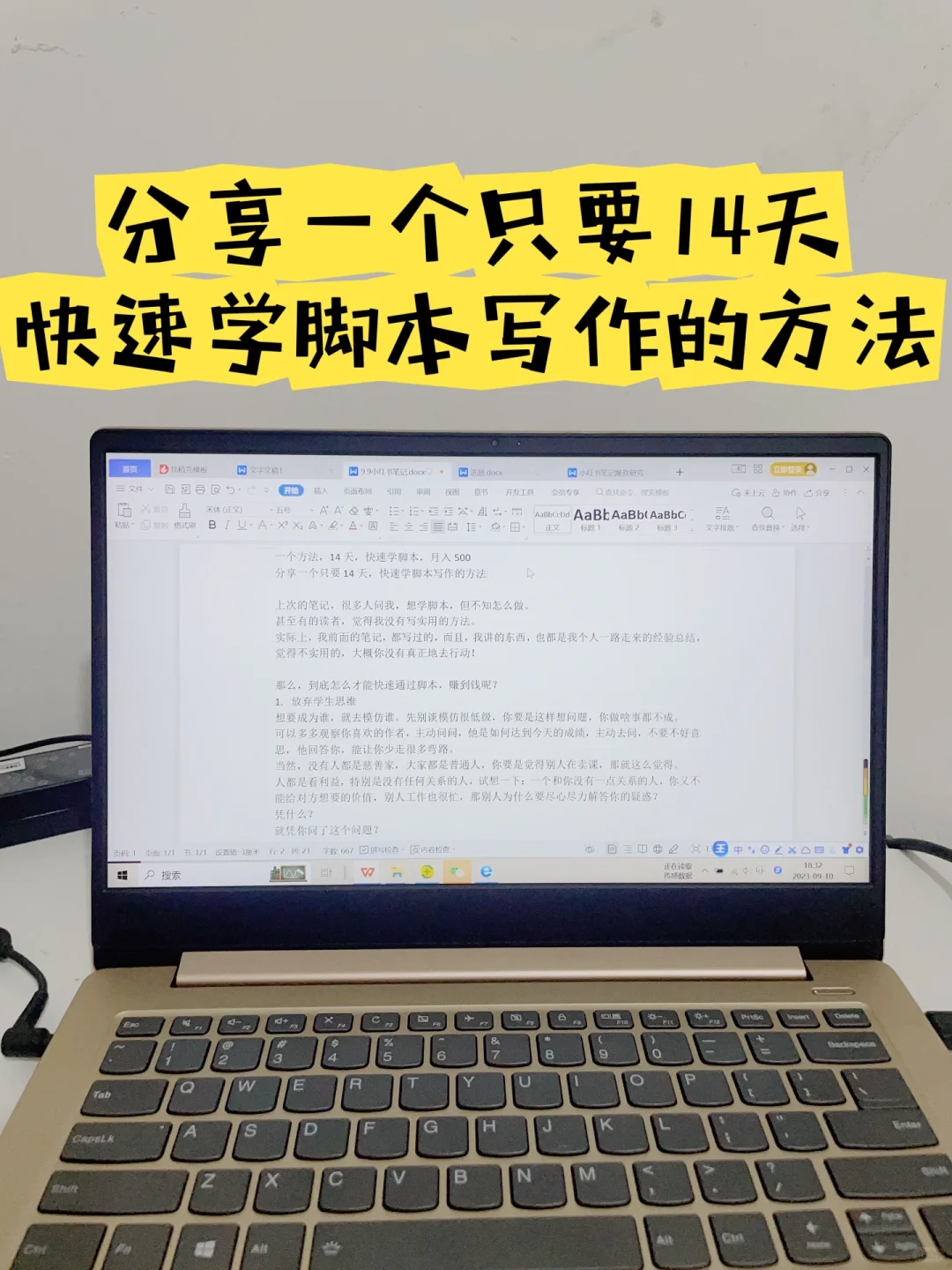 一个方法，14天，快速学脚本，小白也能月入500