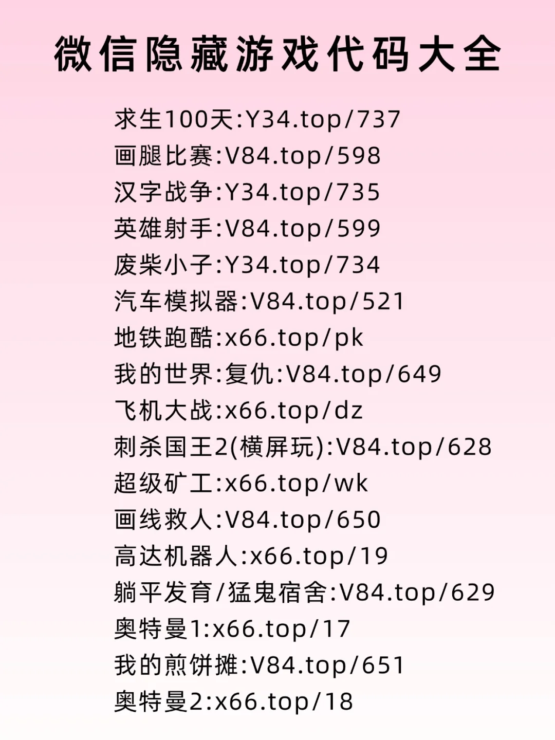 119个微信隐藏游戏代码㊙️秒变游戏机！