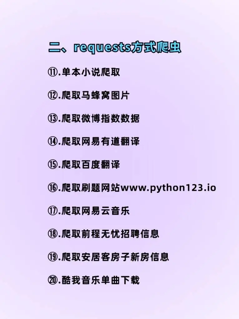 Python爬虫练习项目，(复原码)拿走直接用