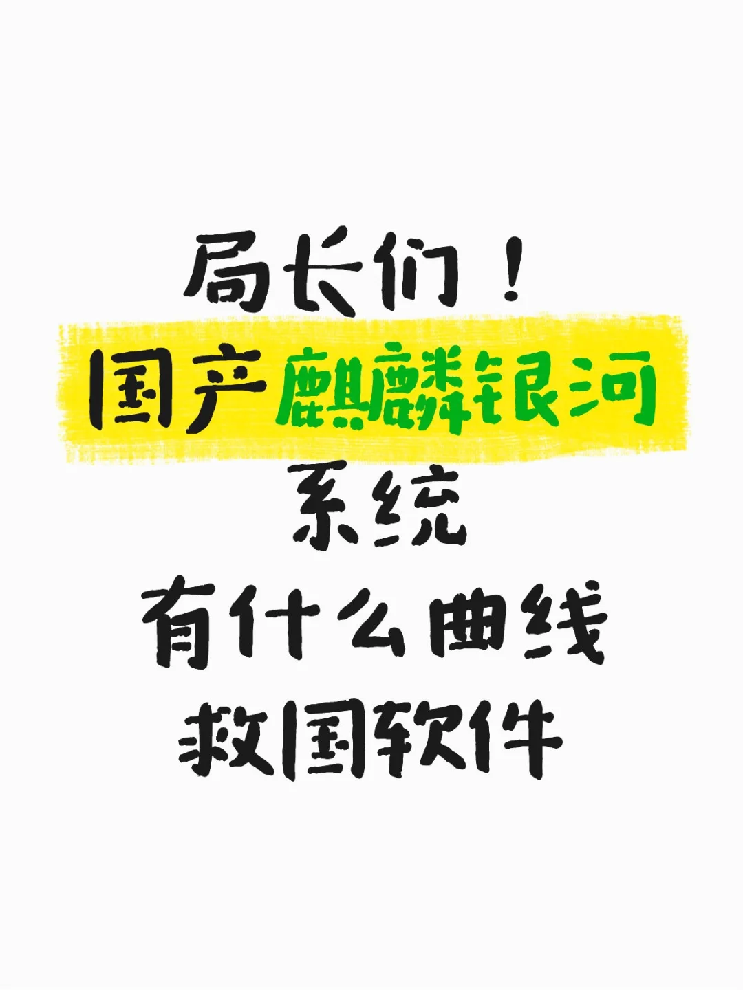 国产系统软件求助！