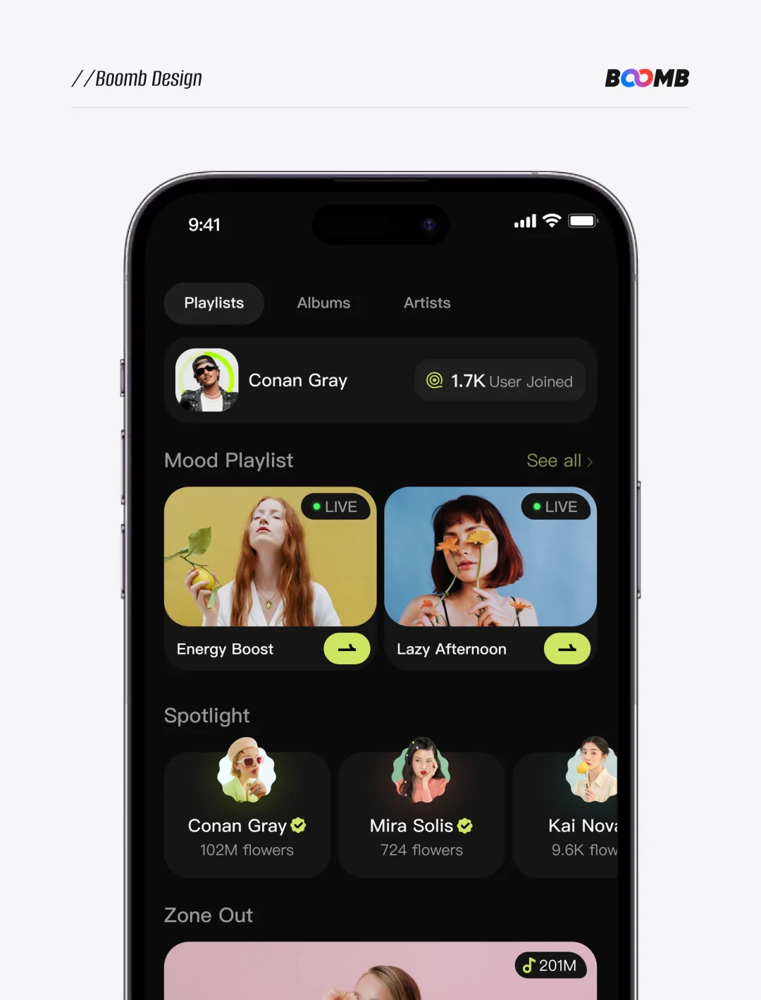 「Groovio」原创音乐App主页设计