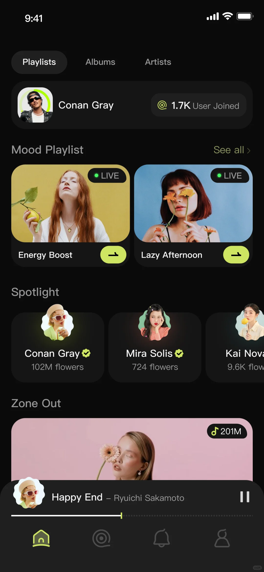 「Groovio」原创音乐App主页设计
