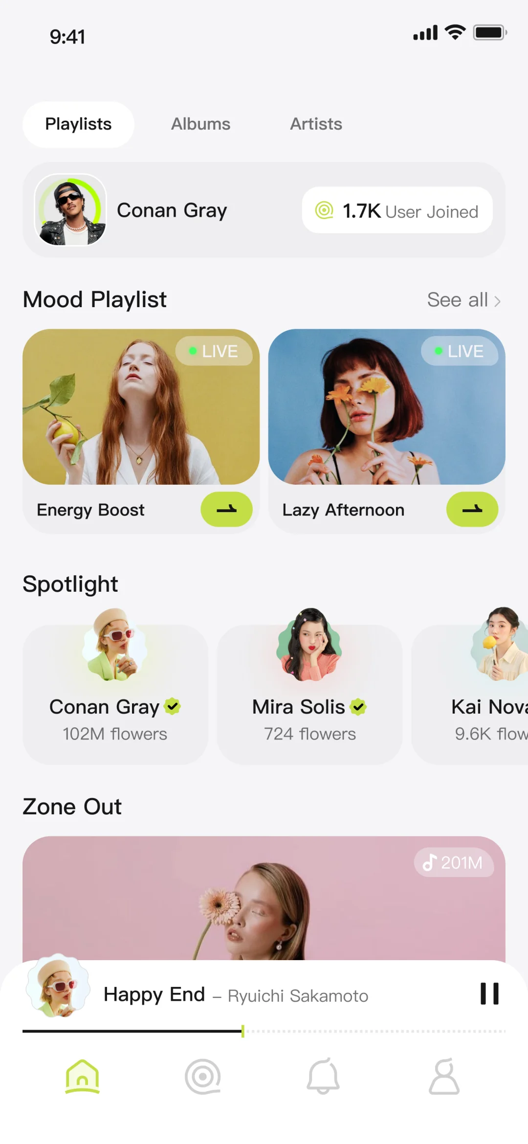 「Groovio」原创音乐App主页设计