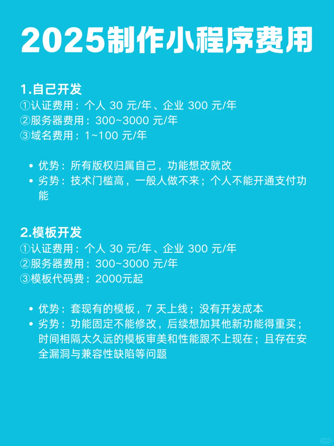 2025 小程序制作要多少钱？小程序制作费用