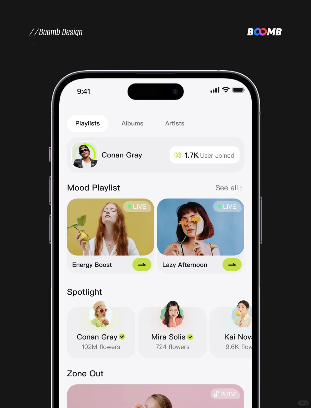 「Groovio」原创音乐App主页设计