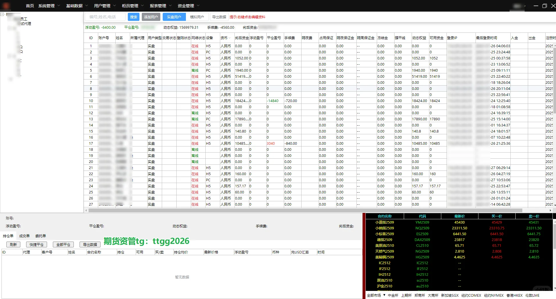 期货资管分仓系统 搭建源码
