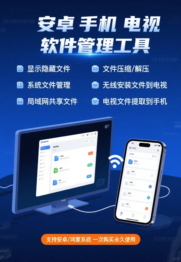 安卓鸿蒙手机电视系统管理工具可传文件