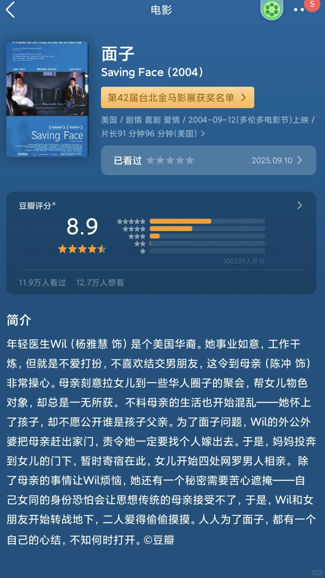 8.9的高分!«面子»这部电影真的好看!