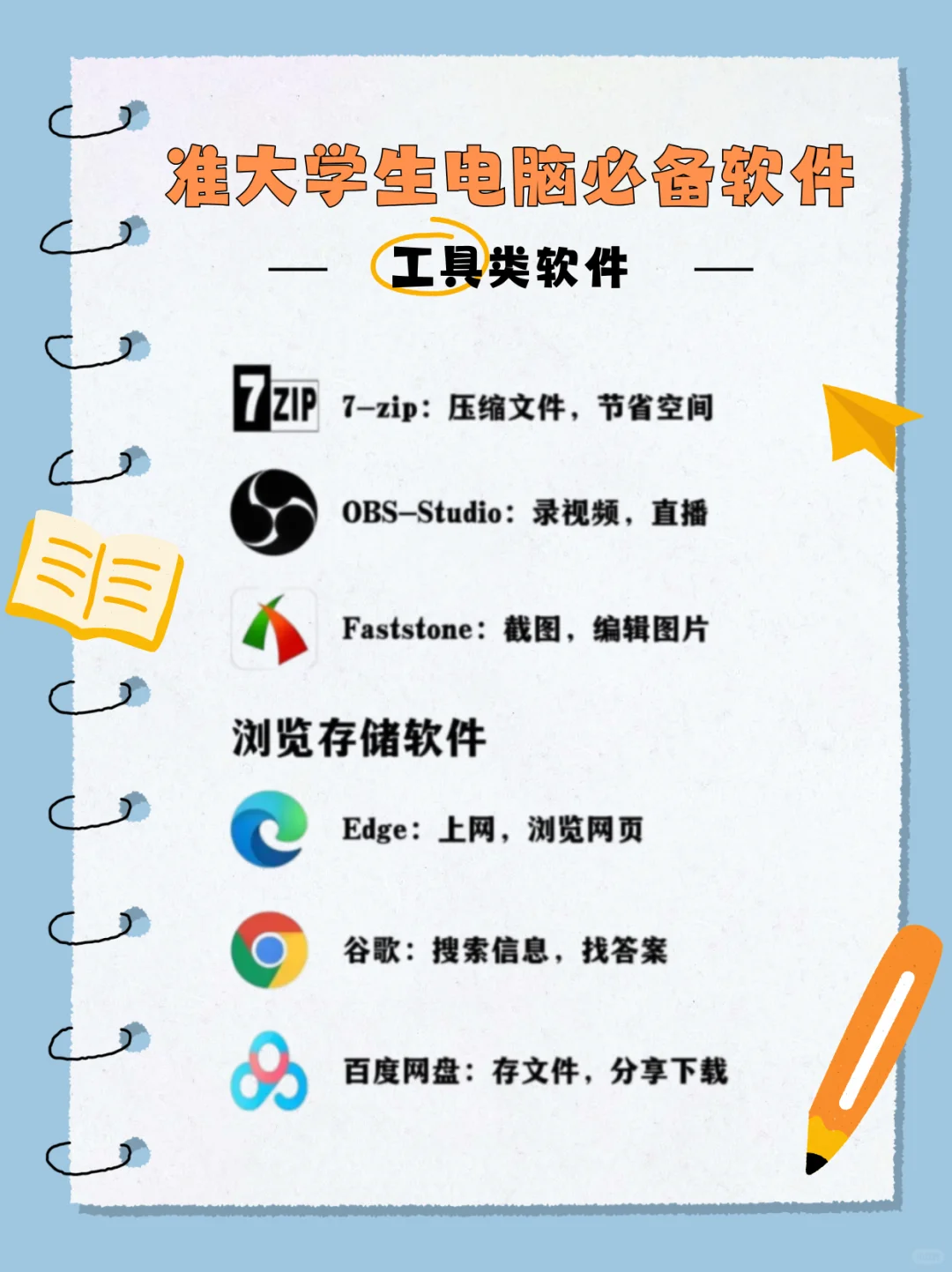 大学新生电脑软件必备清单！装机直接抄作业