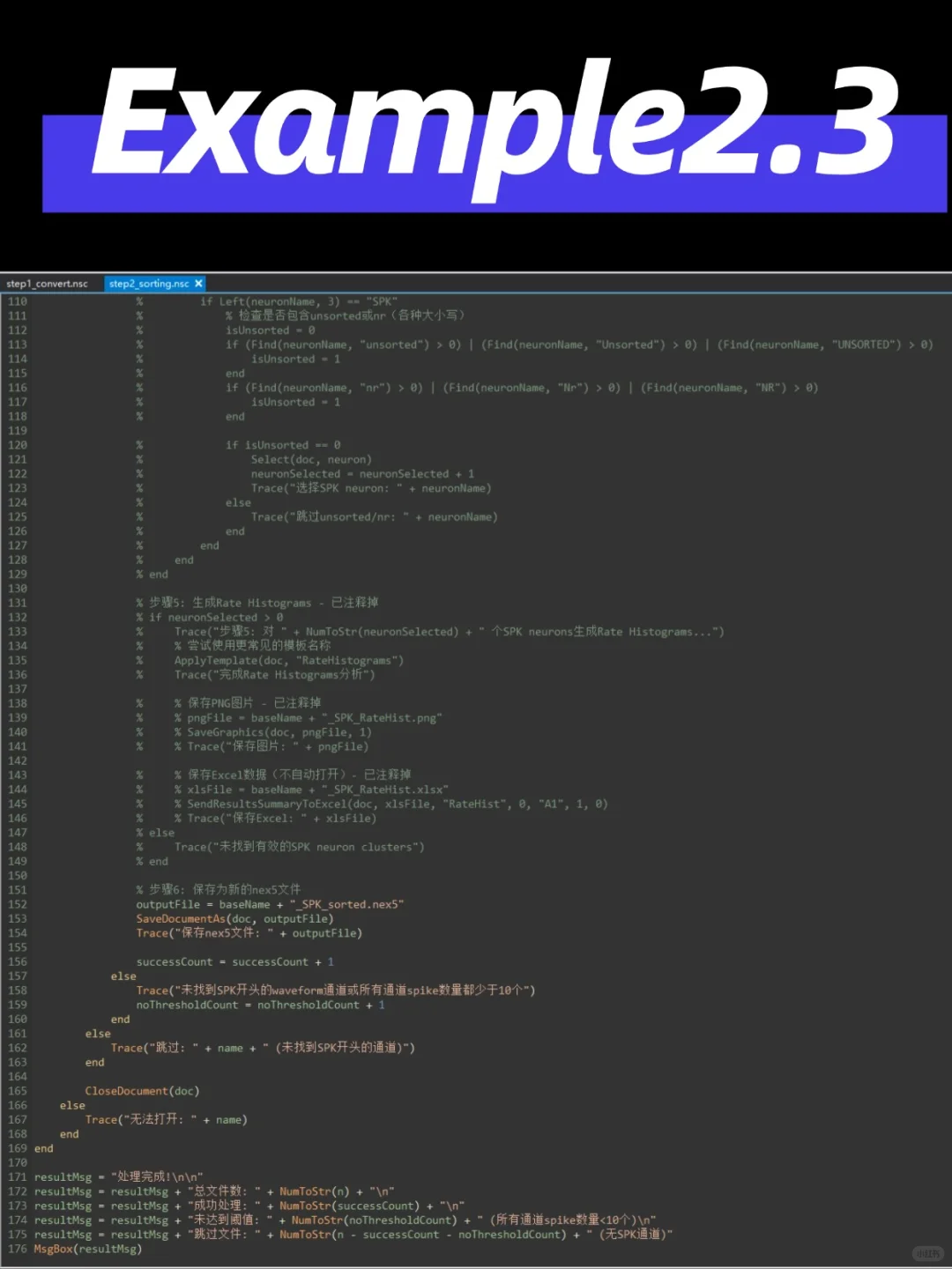NeuroExplorer&OfflineSorter脚本分享~