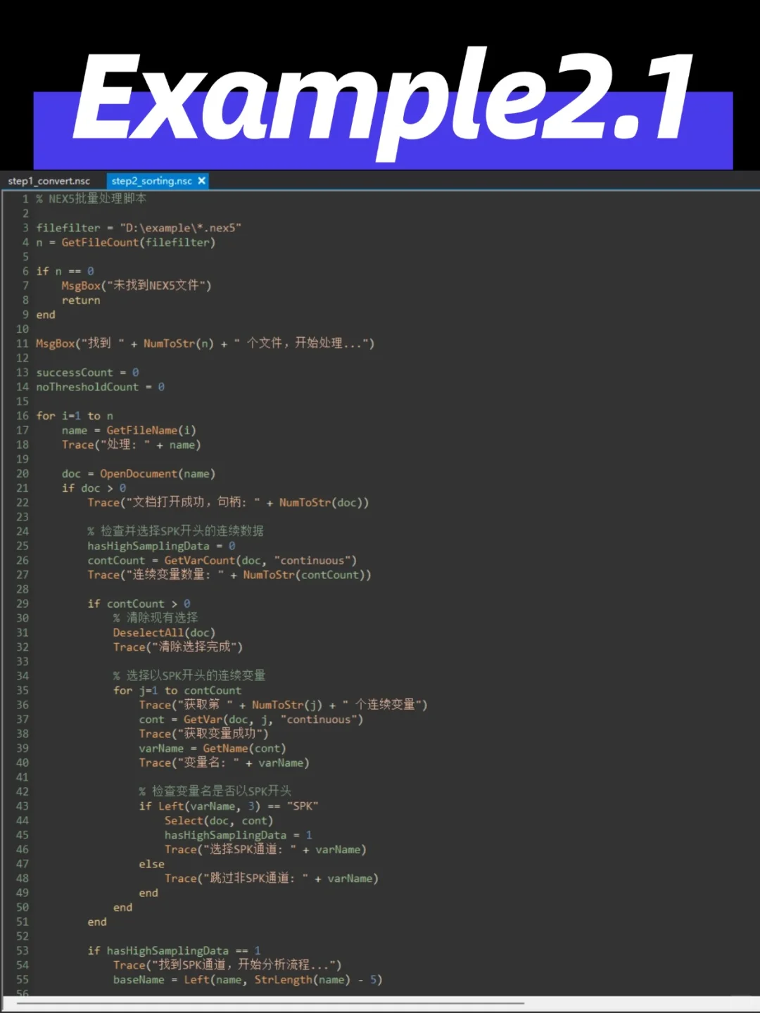 NeuroExplorer&OfflineSorter脚本分享~