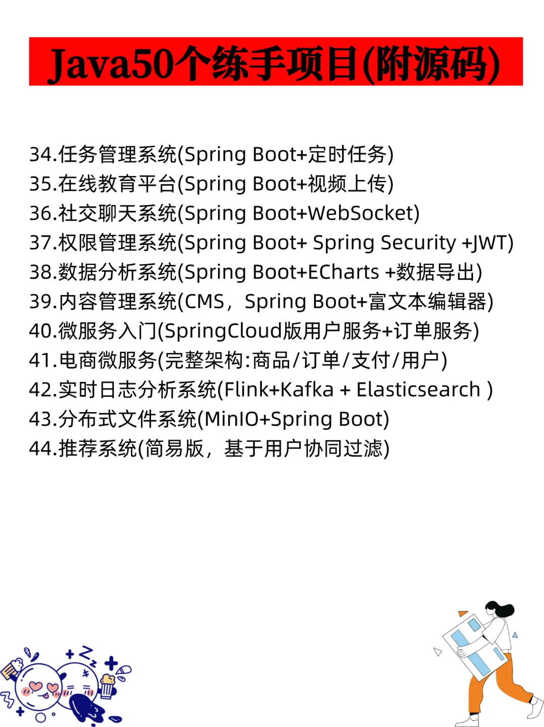 一周练完的55个Java项目，附源码！